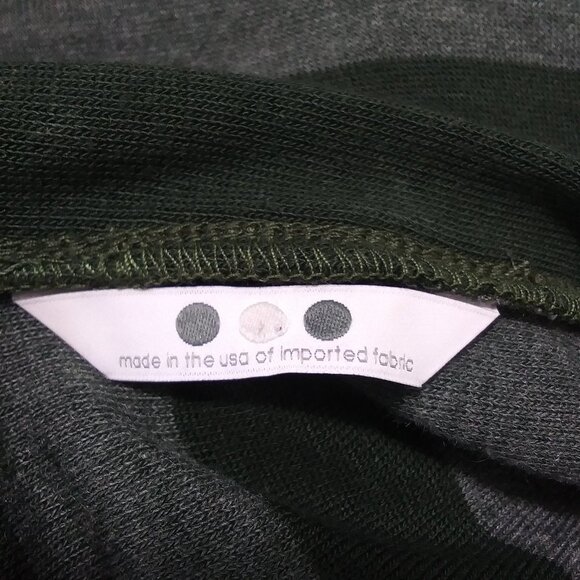 Three Dots Button Front Cardigan Green Stripe Size Medium - Picture 4 of 10